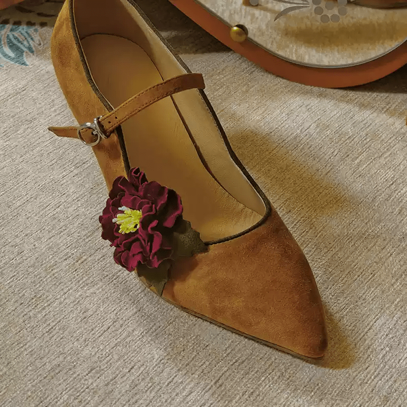 "Blossom Waltz" – Handmade Vintage Floral Mary Jane Heels - WonderlandByLilian