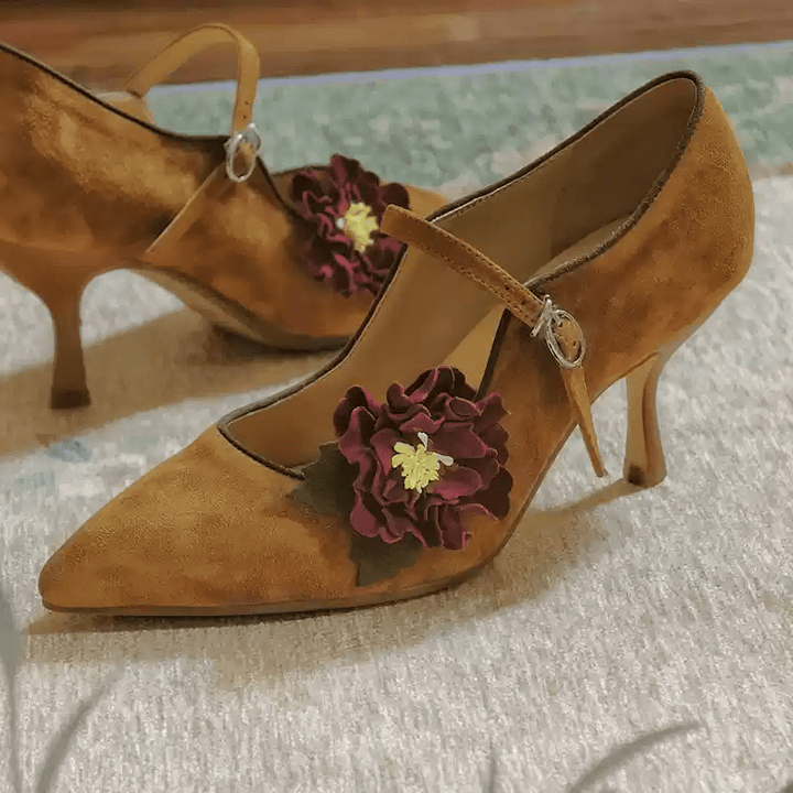 "Blossom Waltz" – Handmade Vintage Floral Mary Jane Heels - WonderlandByLilian