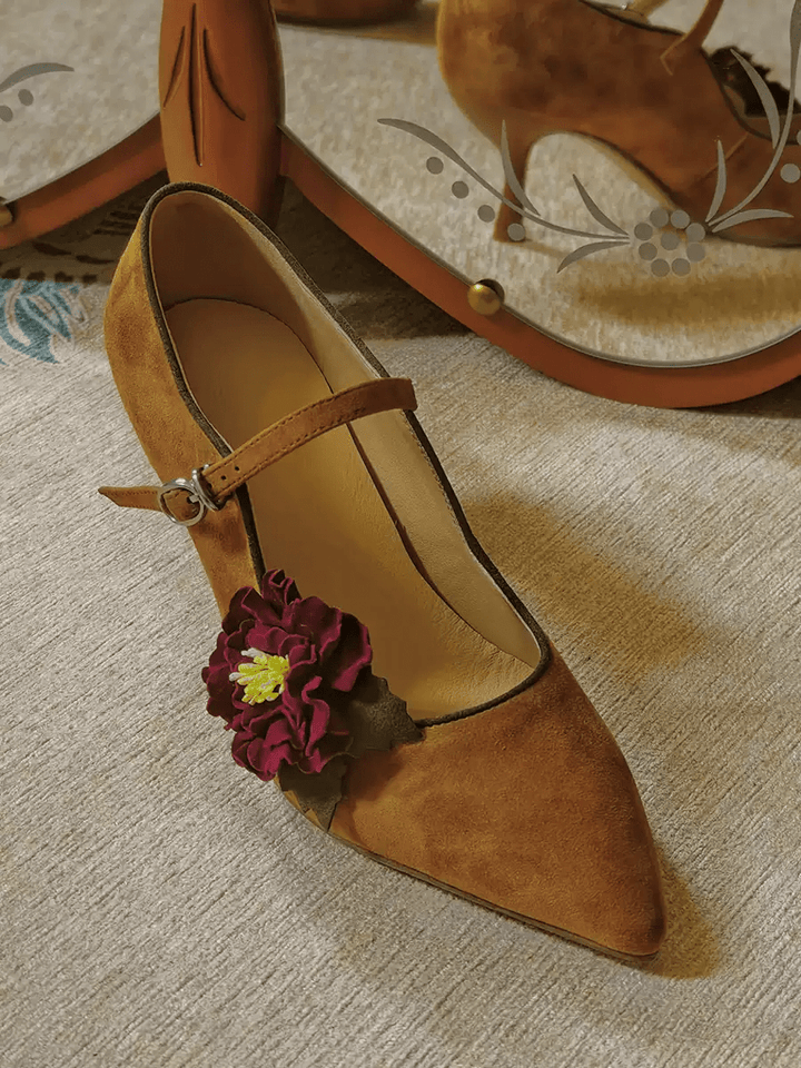 "Blossom Waltz" – Handmade Vintage Floral Mary Jane Heels - WonderlandByLilian