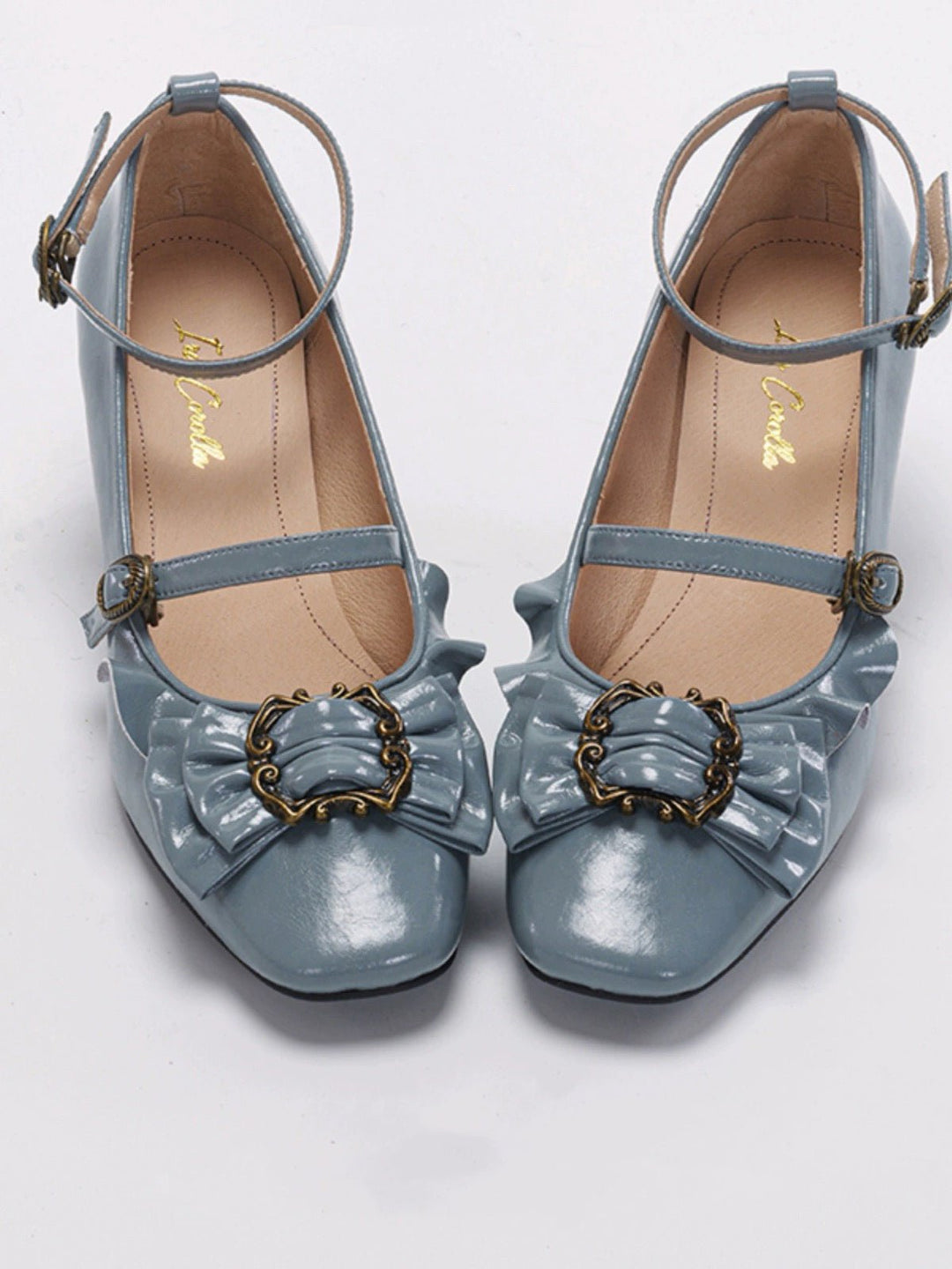 Blue Regency Heels and Lolita Mules with Bow - Lolita Shoes - WonderlandByLilian