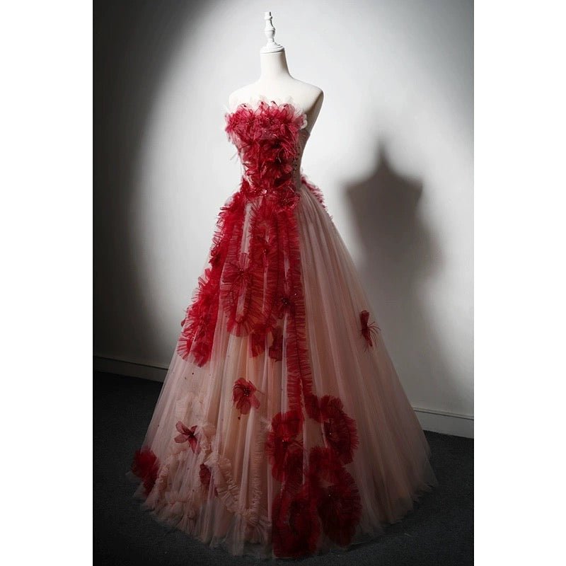 Pink & Red Floral Corset Tulle Dress | Wonderland by Lilian Size 22w / Pink Pink & Red Floral Corset Tulle Dress | Wonderland by Lilian Size 22w / Pink