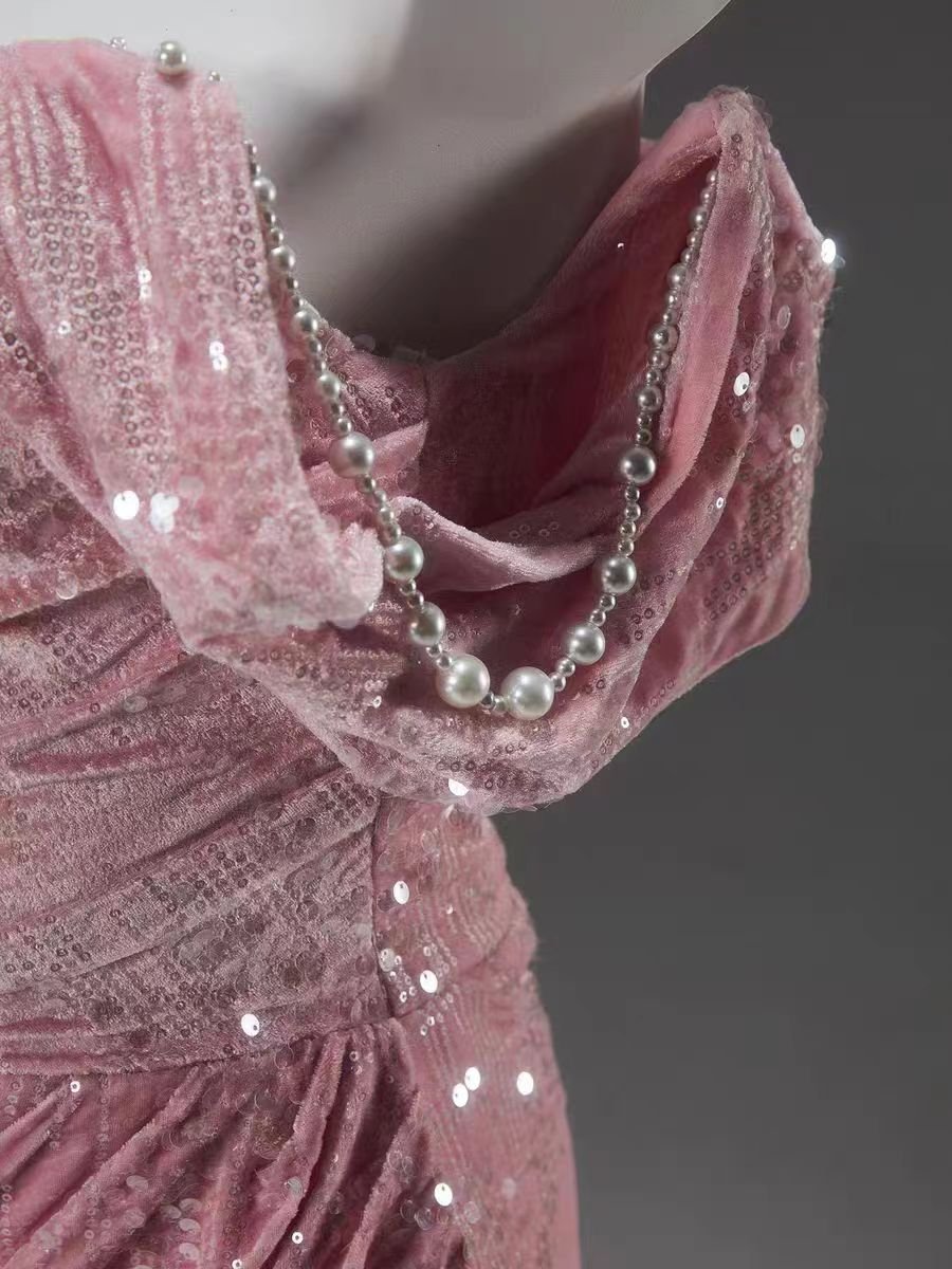 Blush Pink and White Whimsical Fairy Inspired Sequin Evening Gown - Plus Size Size 24W / Pink Blush Pink and White Whimsical Fairy Inspired Sequin Evening Gown - Plus Size Size 24W / Pink