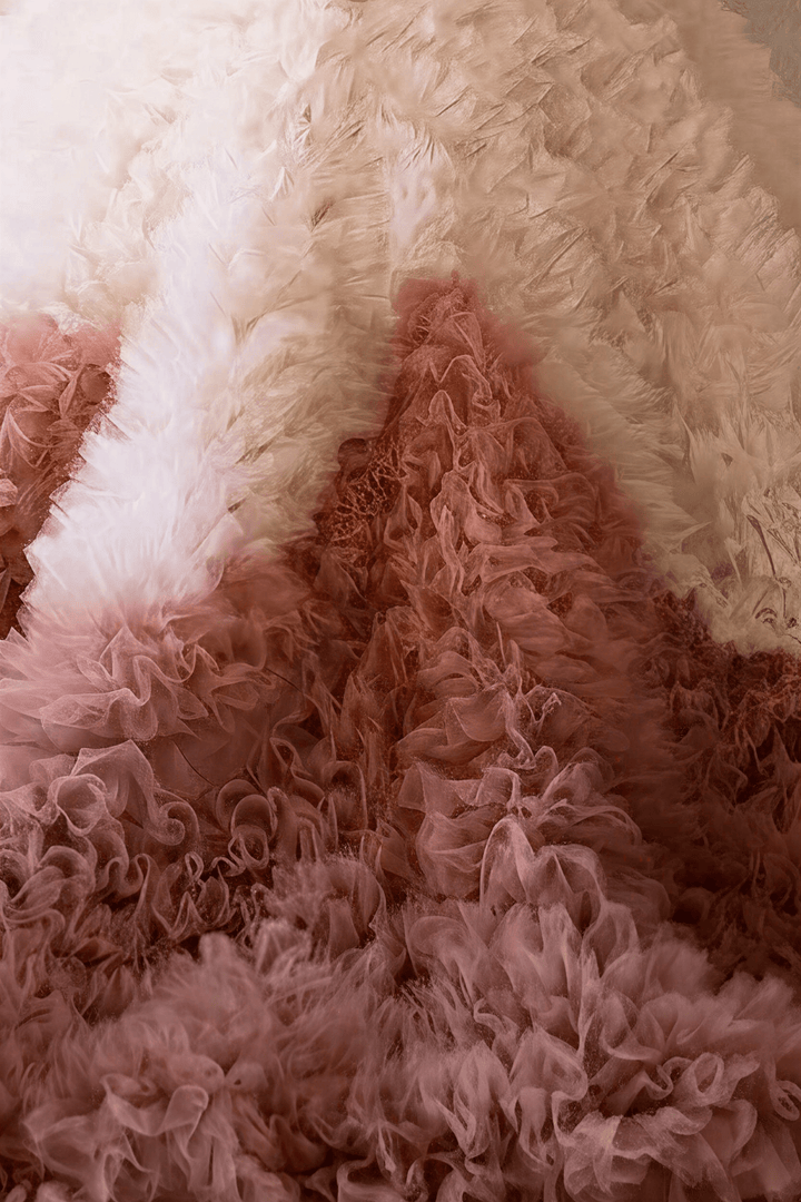 Blush Pink Ombre Ruffle Ball Gown with Strapless Corset Bodice Romantic Couture Princess Dress Fantasy Evening Gown Plus Size - WonderlandByLilian