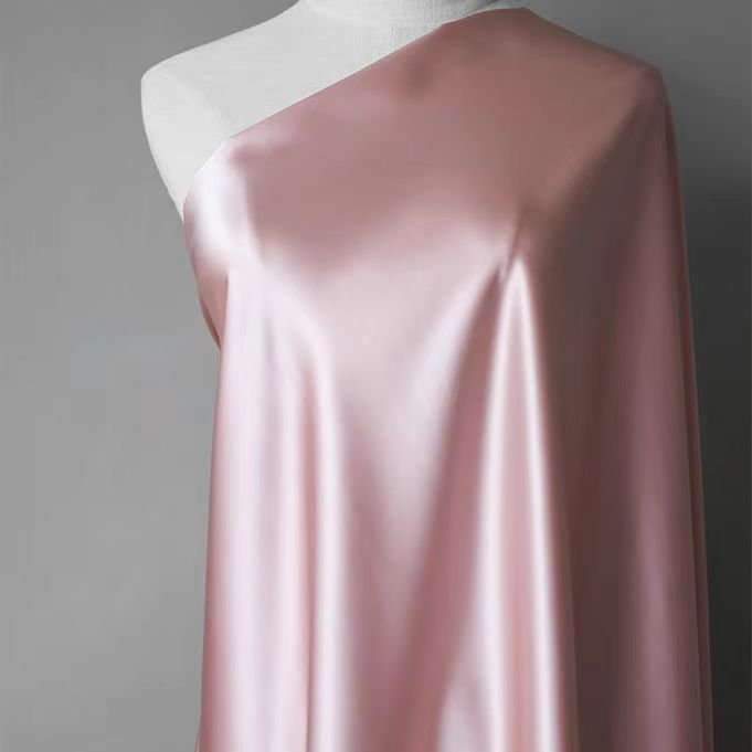 Blush Pink Silk Satin Fabric - Soft Lustrous Finish - WonderlandByLilian