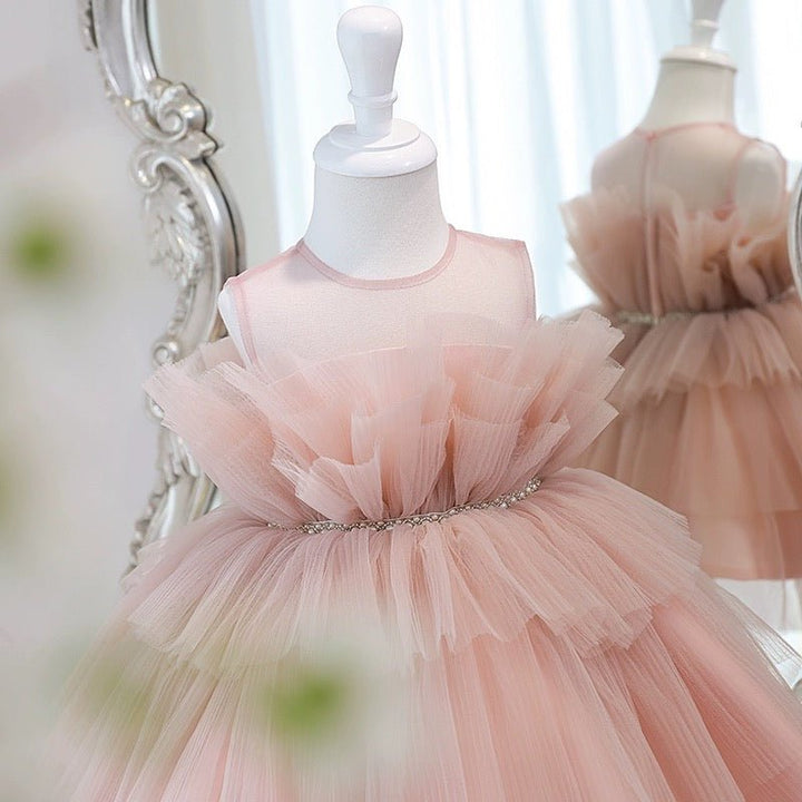 Blush Pink Tulle Princess Dress - Tulle Flower Girl Dress for Special Occasions Plus Size - WonderlandByLilian