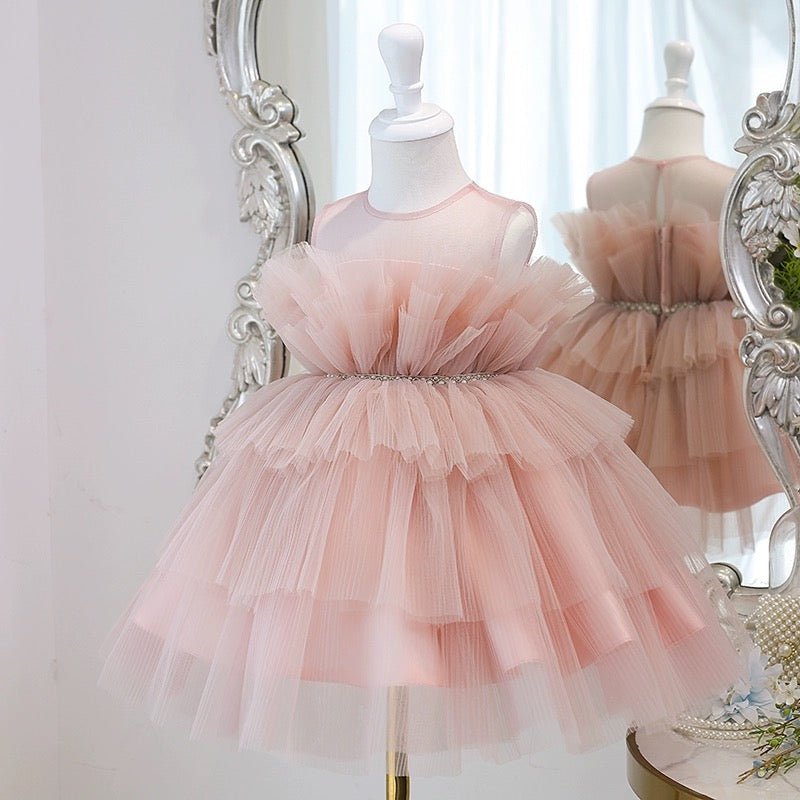 Blush Pink Tulle Princess Dress - Tulle Flower Girl Dress for Special Occasions Plus Size - WonderlandByLilian