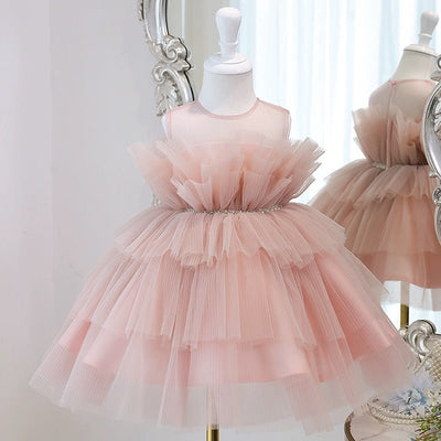 Blush Pink Tulle Princess Dress - Tulle Flower Girl Dress for Special Occasions Plus Size - WonderlandByLilian