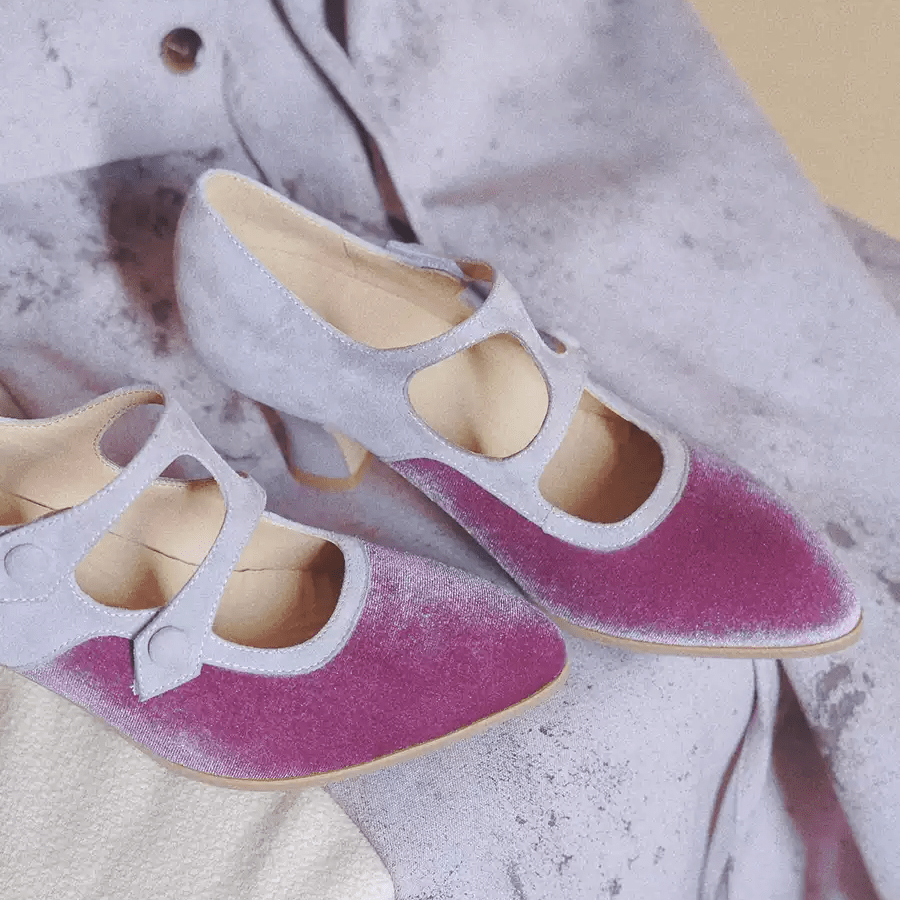 "Blush Reverie" – Handmade Vintage - Inspired Colorblock Mary Jane Heels - WonderlandByLilian