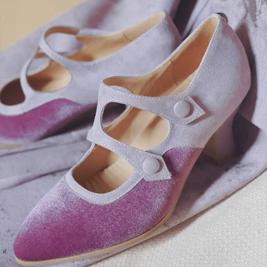 "Blush Reverie" – Handmade Vintage - Inspired Colorblock Mary Jane Heels - WonderlandByLilian