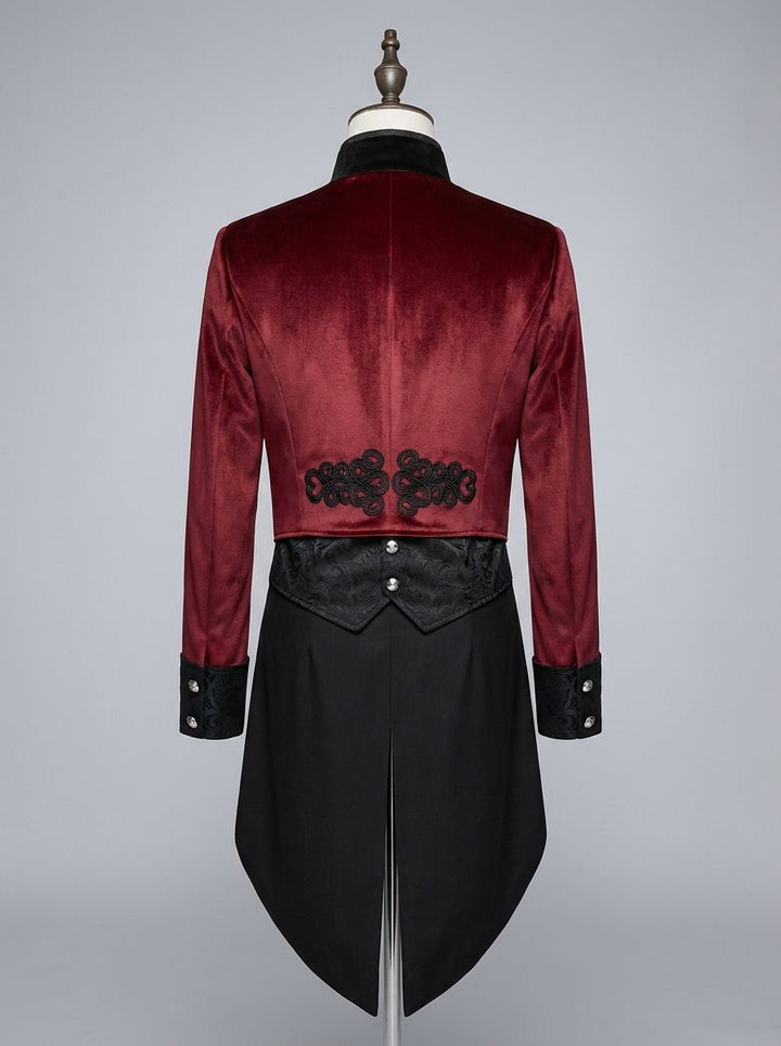Bridgerton Inspired Men Tailcoat Regency Era Style - Victorian Long - Tailed Tuxedo - Embroidered High Collar Velvet Suit For Men - Charity Sale - WonderlandByLilian