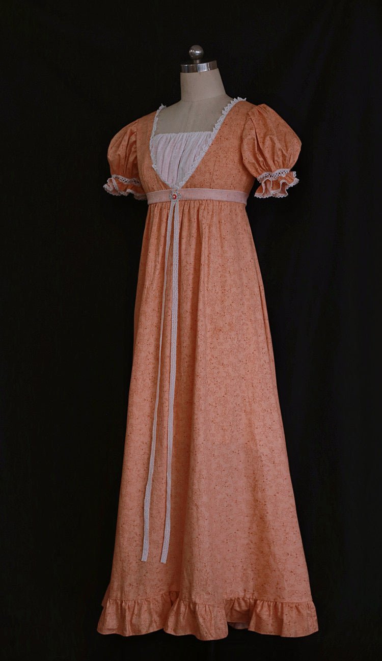 Bridgerton Inspired Light Orange Regency Era Dress Bridgerton Inspired Light Orange Regency Era Dress