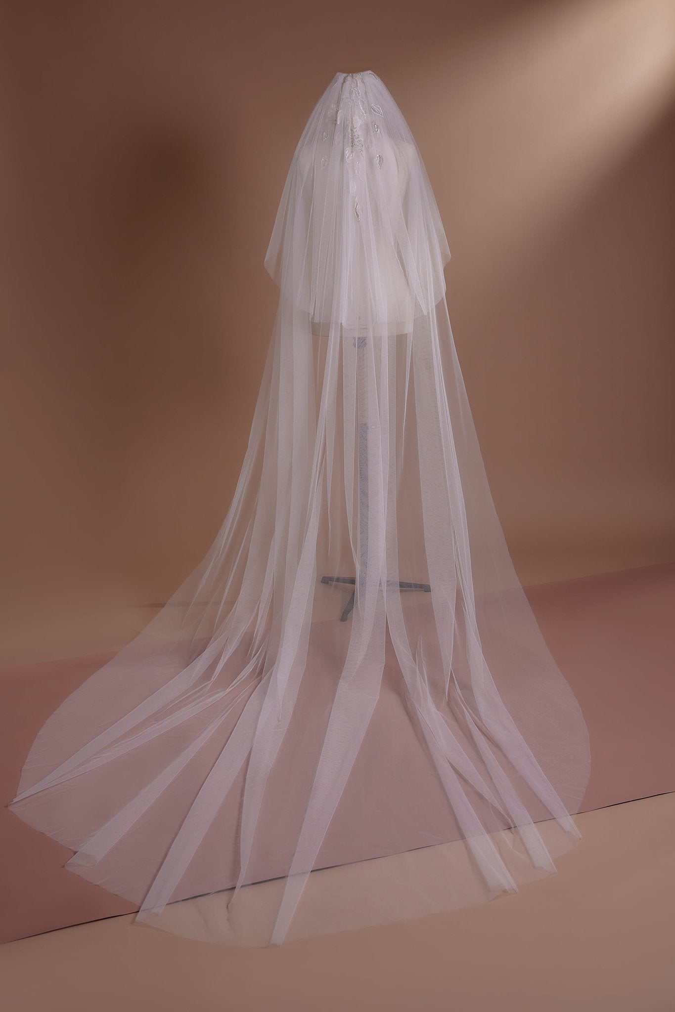 Cathedral Length Wedding Veil with Sheer Tulle Elegance - WonderlandByLilian