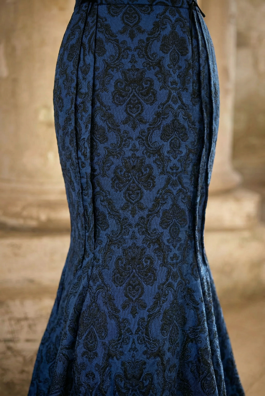 Gothic Purple and Black Lolita Victorian Mermaid Dress with Bow Design Plus Size