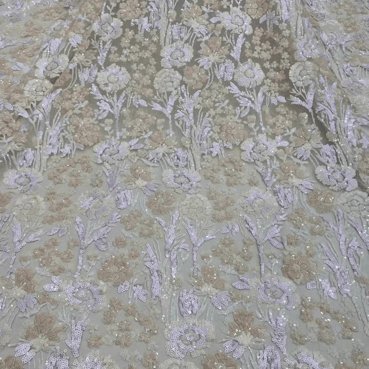 Ceam Sequin Embroidered Tulle Lace Fabric - WonderlandByLilian