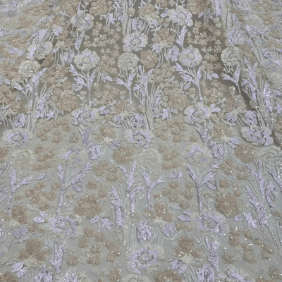 Ceam Sequin Embroidered Tulle Lace Fabric - WonderlandByLilian