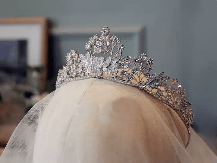 Celestial Garden – Floral Crystal Bridal Crown Tiara - WonderlandByLilian