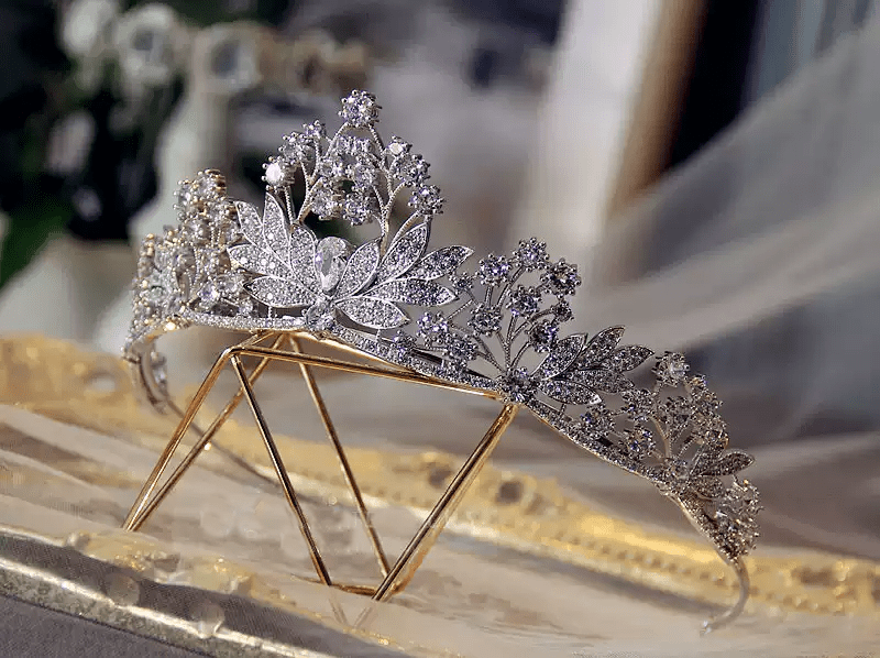 Celestial Garden – Floral Crystal Bridal Crown Tiara - WonderlandByLilian