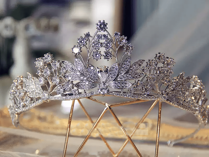 Celestial Garden – Floral Crystal Bridal Crown Tiara - WonderlandByLilian