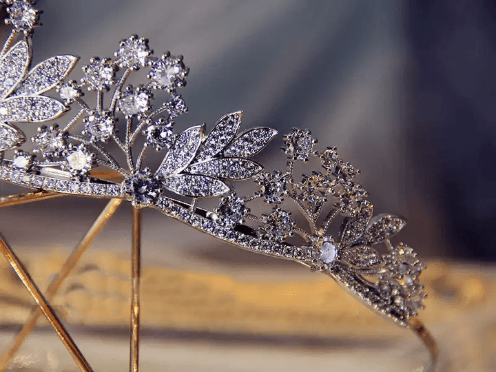 Celestial Garden – Floral Crystal Bridal Crown Tiara - WonderlandByLilian
