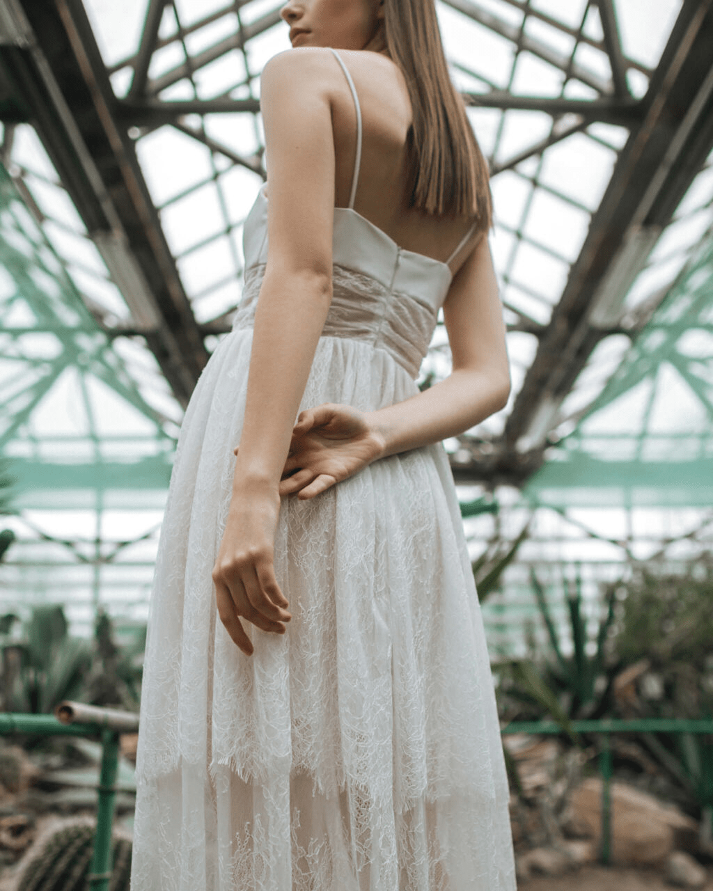Chic Wedding Dress and Midi Wedding Dress with Lace - Spaghetti Strap Wedding Dress Plus Size - Amaris Size 6 Chic Wedding Dress and Midi Wedding Dress with Lace - Spaghetti Strap Wedding Dress Plus Size - Amaris Size 6
