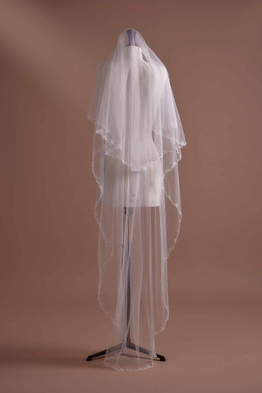 Classic Lace Edge Soft Tulle Wedding Veil, Available with or without Comb - WonderlandByLilian