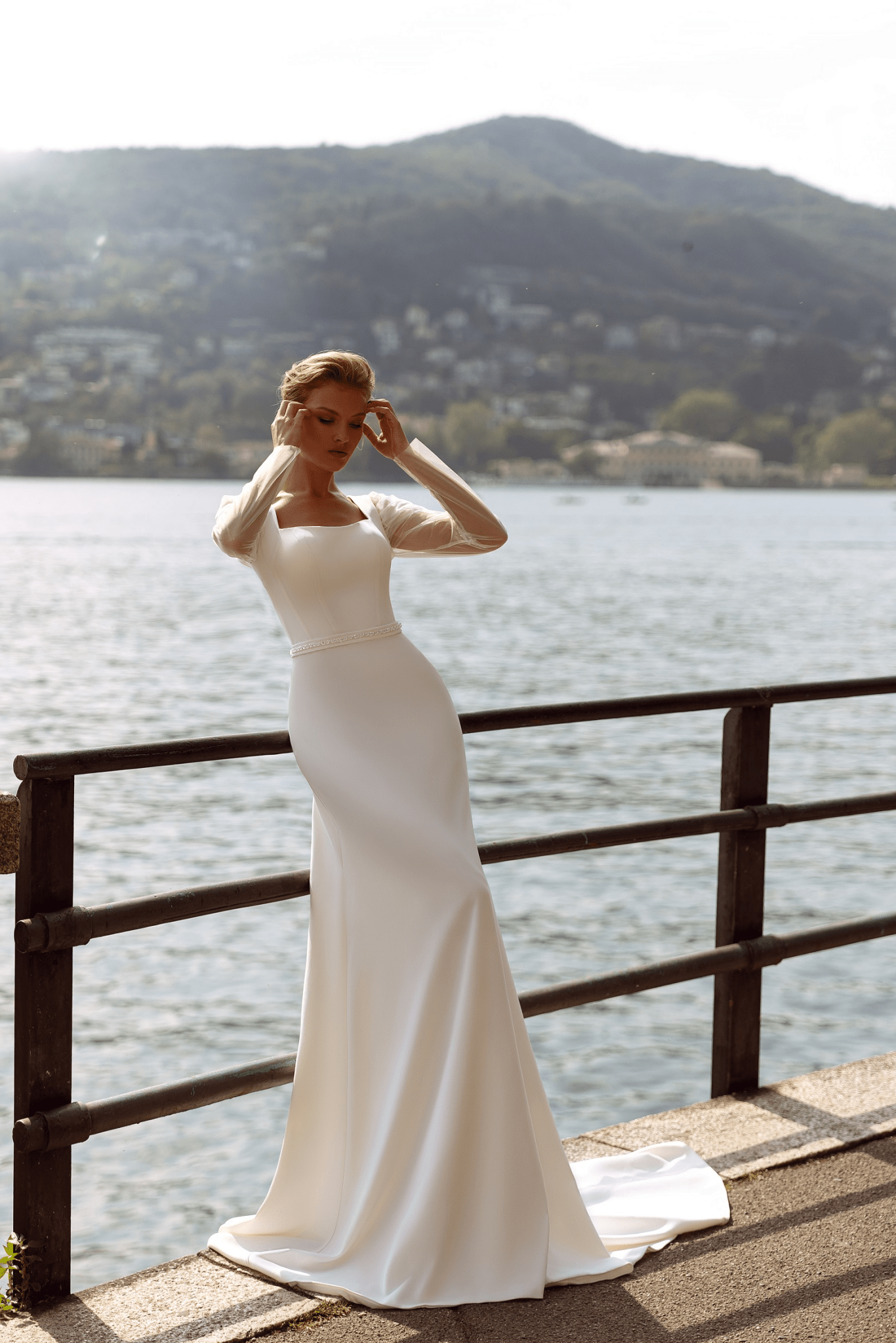 Classy Elegant Modest Wedding Dress - Long Sleeve Wedding Dress and Fitted Wedding Dress Plus Size - WonderlandByLilian