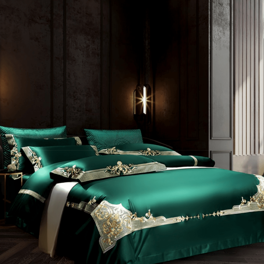 Cleopatra Veronese Green Luxury Egyptian Cotton Bedding Set - WonderlandByLilian