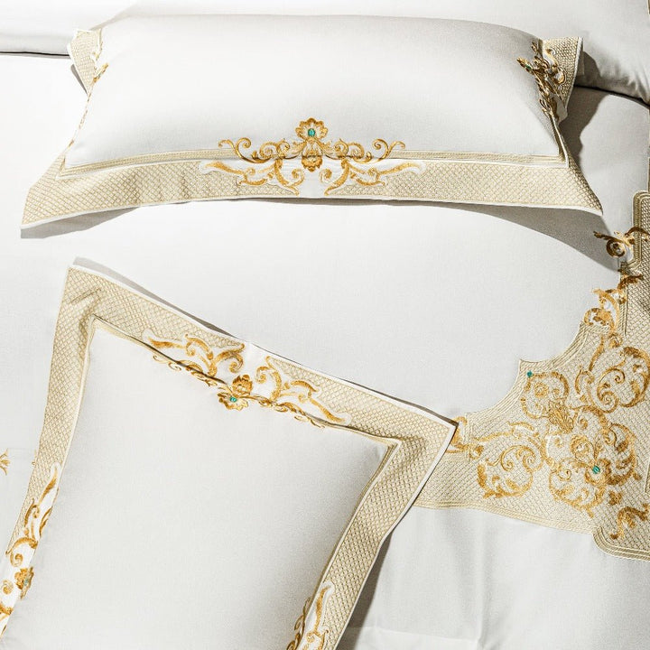 Cleopatra White Luxury Egyptian Cotton Bedding Set - WonderlandByLilian