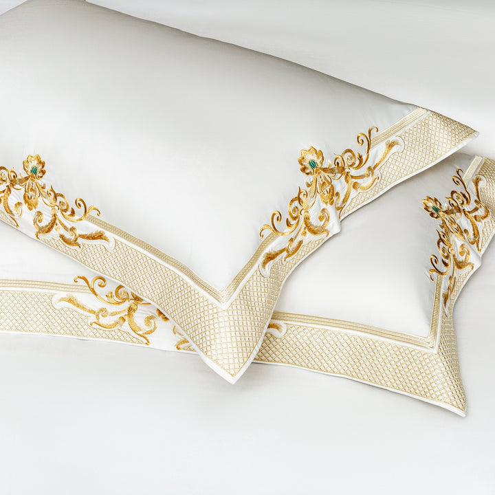 Cleopatra White Luxury Egyptian Cotton Bedding Set - WonderlandByLilian