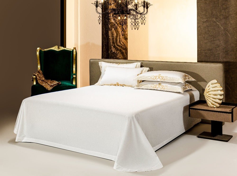 Cleopatra White Luxury Egyptian Cotton Bedding Set - WonderlandByLilian