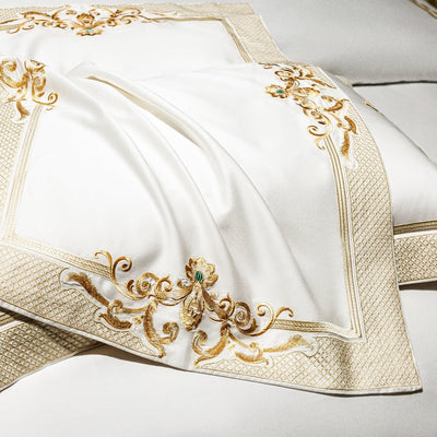 Cleopatra White Luxury Egyptian Cotton Bedding Set - WonderlandByLilian