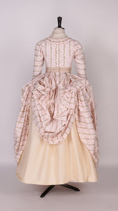 Cream and Pink Floral Rococo Dress with Vintage Lace Detailing – Victorian Splendor Ball Gown Plus Size - WonderlandByLilian
