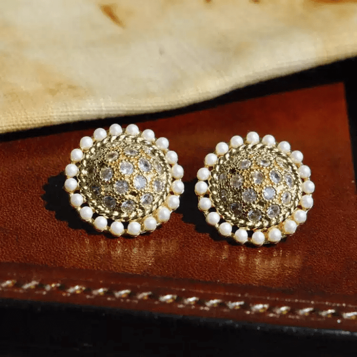 Crown of Hera – Handmade Vintage Pearl and Crystal Earrings – Hera - WonderlandByLilian