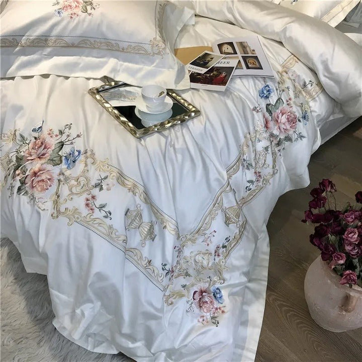 Destiny Blossom Embroidered Bedding Set - WonderlandByLilian