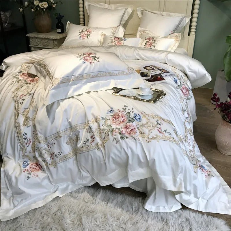 Destiny Blossom Embroidered Bedding Set - WonderlandByLilian