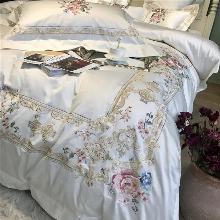 Destiny Blossom Embroidered Bedding Set - WonderlandByLilian