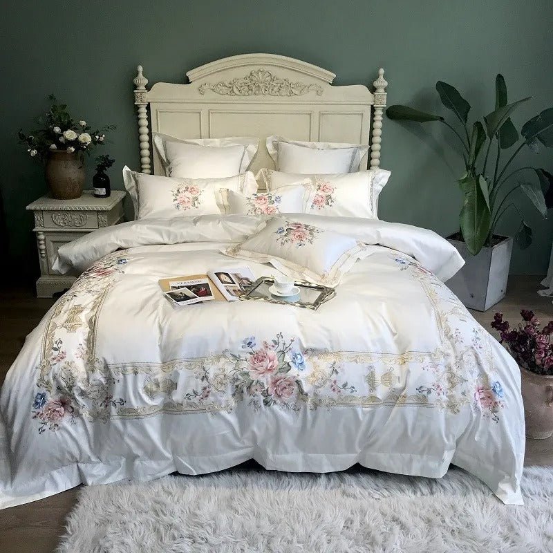 Destiny Blossom Embroidered Bedding Set - WonderlandByLilian
