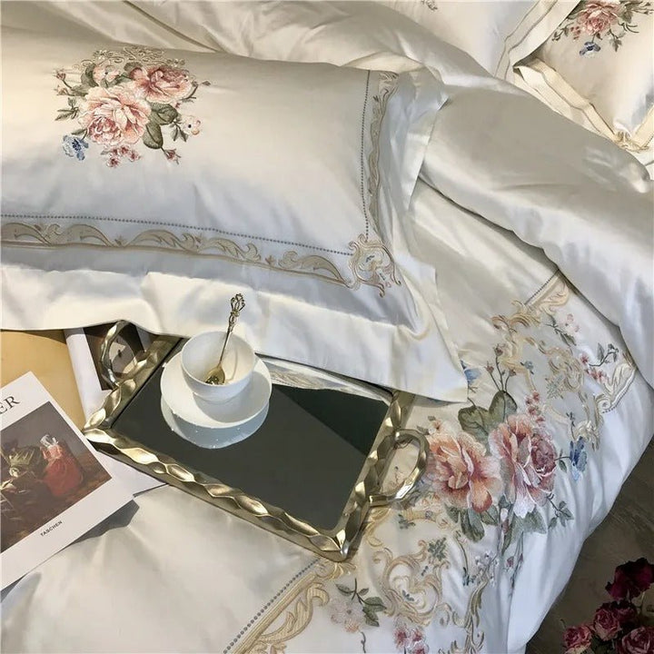 Destiny Blossom Embroidered Bedding Set - WonderlandByLilian