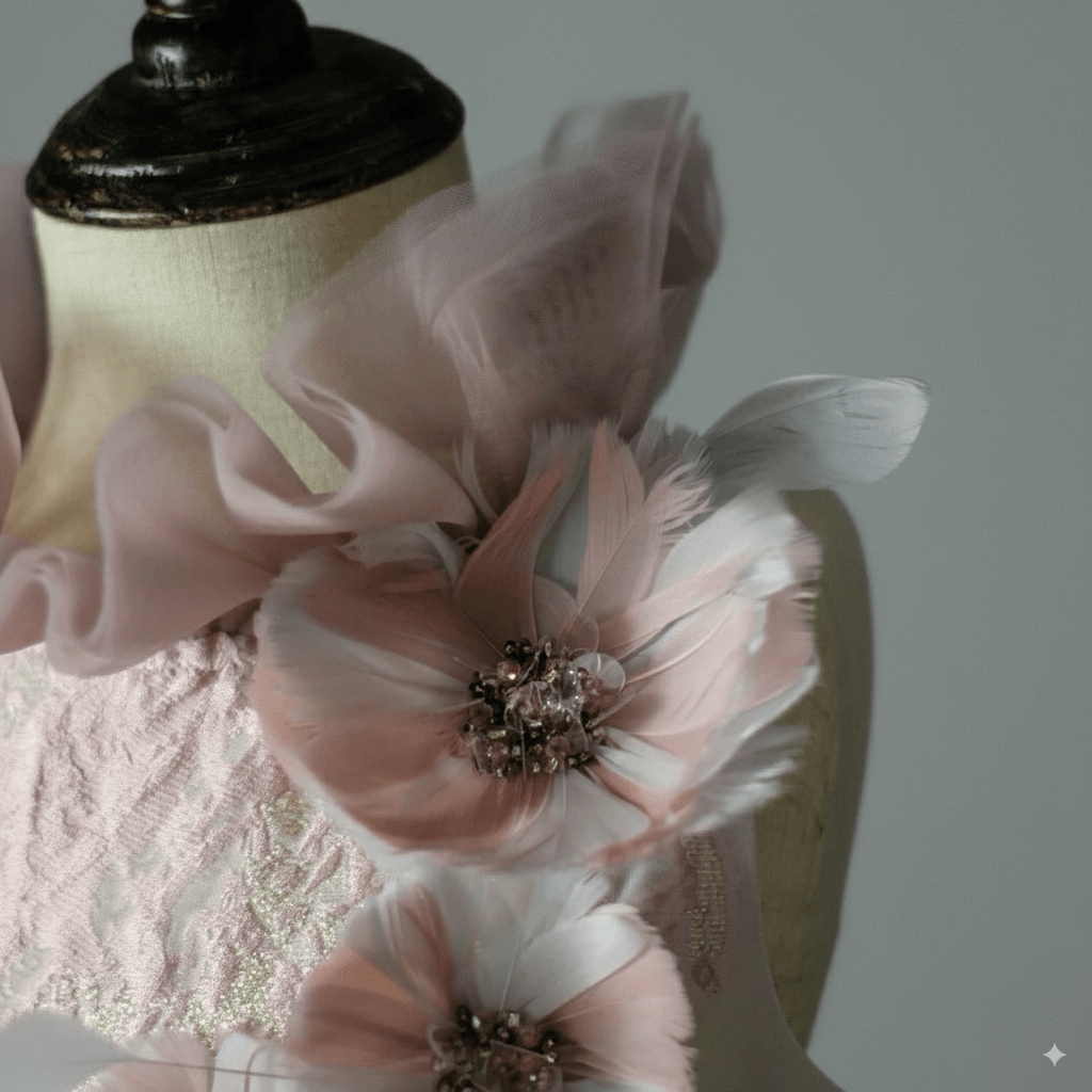 Dusty Mauve Pink Tulle Flower Girl Dress with 3D Floral Embroidery – Elegant Flower Girl Gown Plus Size - WonderlandByLilian