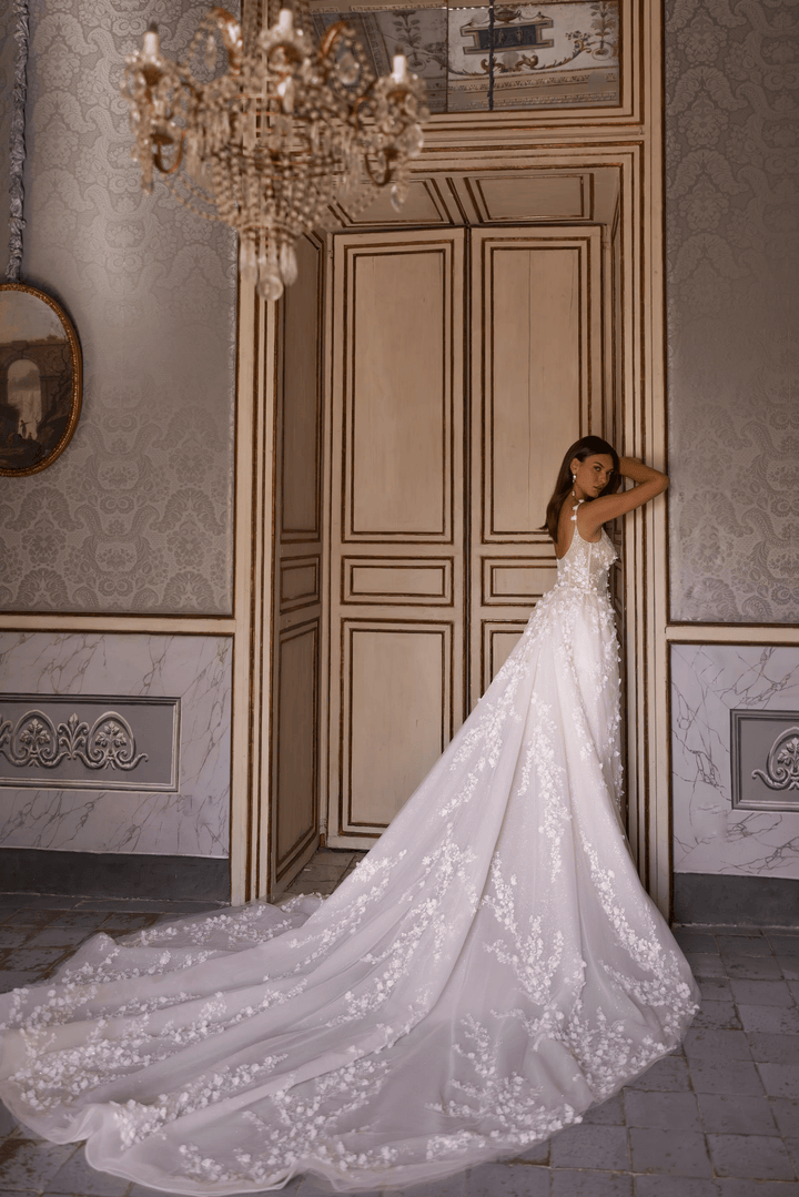 Elegance A-Line Wedding Dress - Detachable Wedding Dress With Lace Detail - Convertible Wedding Dress Plus Size - WonderlandByLilian