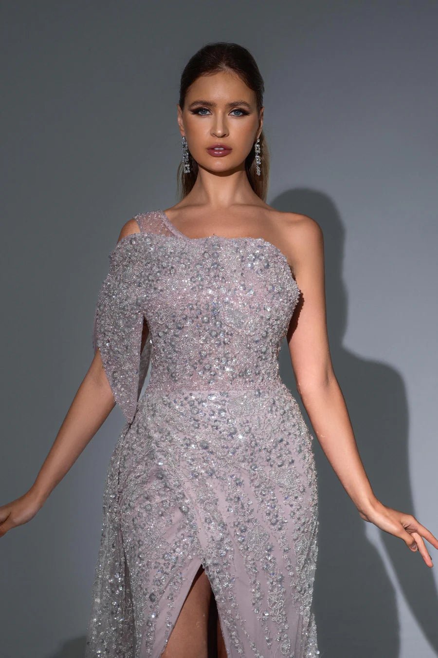 Elegant Champagne Gold Sequin Evening Gown - Glitter One-Shoulder Dress - Pretty Sequin Dress for Special Occasions Plus Size Size 10 / Gold Elegant Champagne Gold Sequin Evening Gown - Glitter One-Shoulder Dress - Pretty Sequin Dress for Special Occasions Plus Size Size 10 / Gold