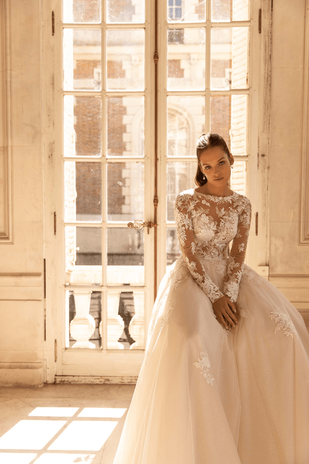 long sleeve corset wedding dress Off Shoulder Satin Dresses Full Length Bridal Gowns Whether youre envisioning a boho or beach wedding lyse | High-Neck Lace Corset