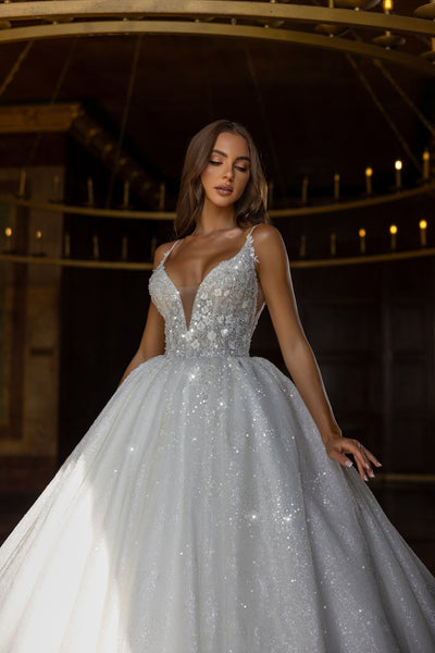 Elegant Off-the-Shoulder Wedding Gown with Voluminous Skirt - Plus Size - WonderlandByLilian