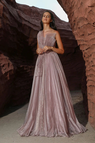 Elegant Pink Evening Gown and Strapless Glitter Dress - Appliquéd Embroidered Gown and Pretty Pink Dress Plus Size - WonderlandByLilian