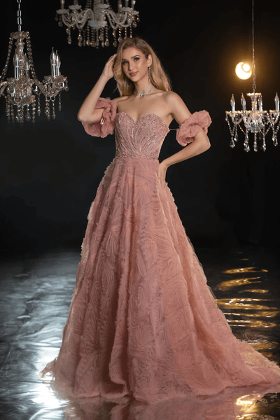 Elegant Pink Sequin Dress and Tiered Evening Gown with Off-Shoulder Ruffled Bodice - Layered Tulle Ruffle Dress Plus Size - WonderlandByLilian