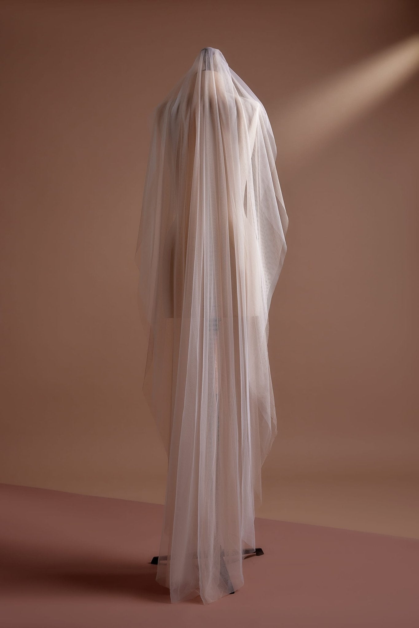 Elegant Sheer Tulle Cathedral Wedding Veil, Available with or without Comb - WonderlandByLilian