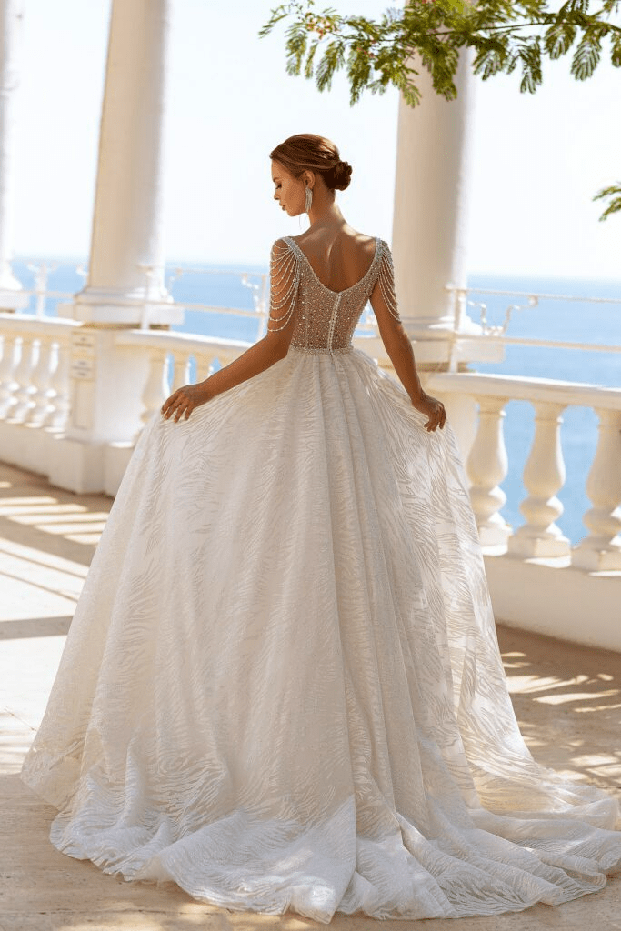 Elegant Square Neck Wedding Dress - Pearl Beads for Wedding Dress - Aline Ball Gown Wedding Dress Plus Size - WonderlandByLilian