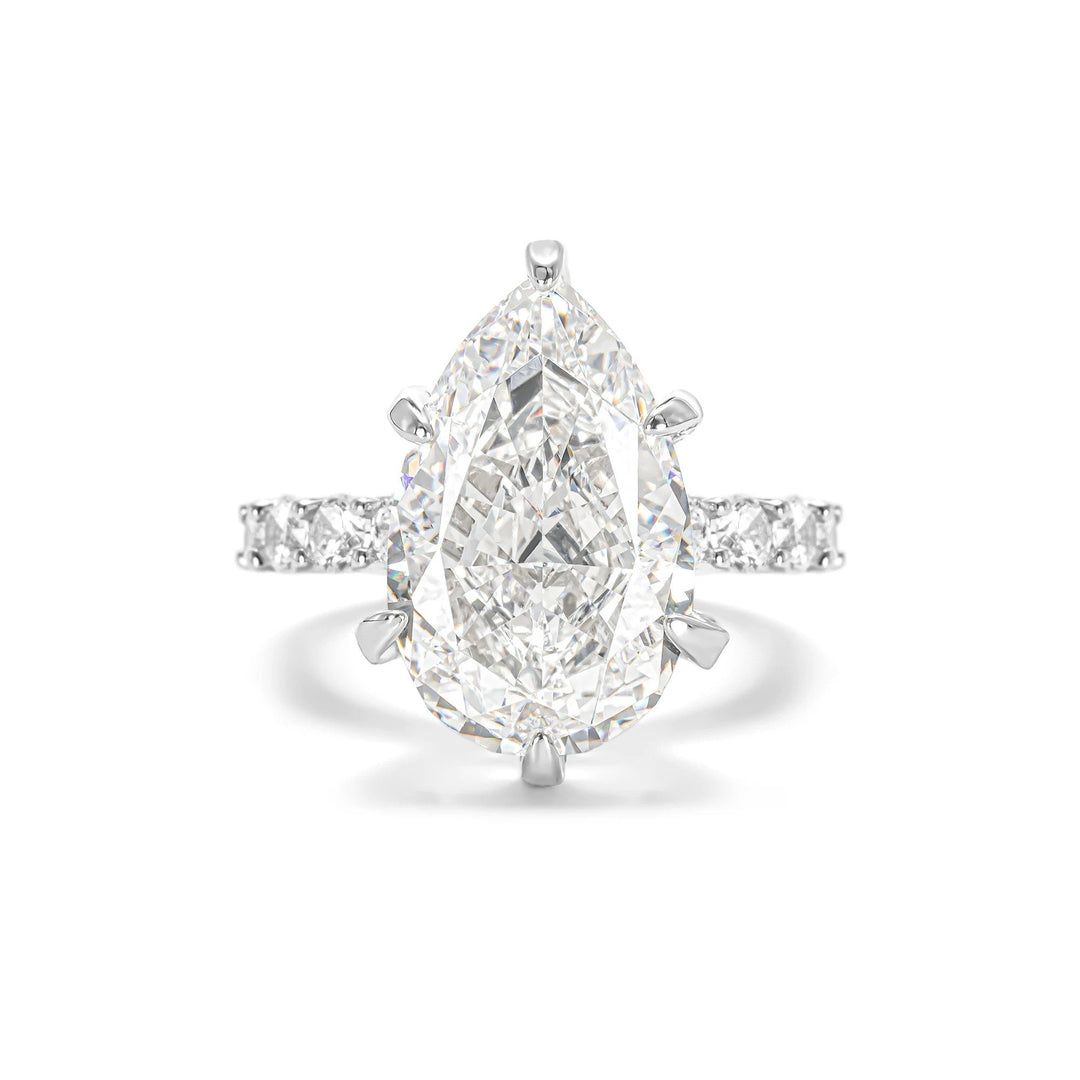 Elegant Statement Pear Cut Cubic Zirconia Decoy Engagement Ring 6 Carat - WonderlandByLilian