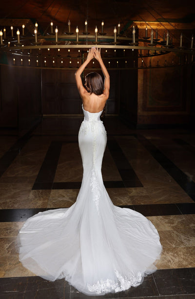 Elegant Strapless Sweetheart Mermaid Wedding Dress Plus Size - WonderlandByLilian