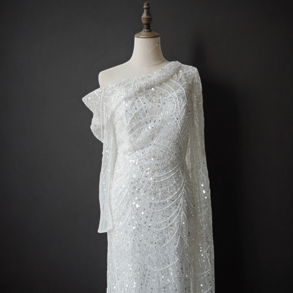 Elegant White One-Shoulder Sequin Dress - Pretty Beaded Gown with Asym WonderlandByLilian Elegant White One-Shoulder Sequin Dress - Pretty Beaded Gown with Asym WonderlandByLilian
